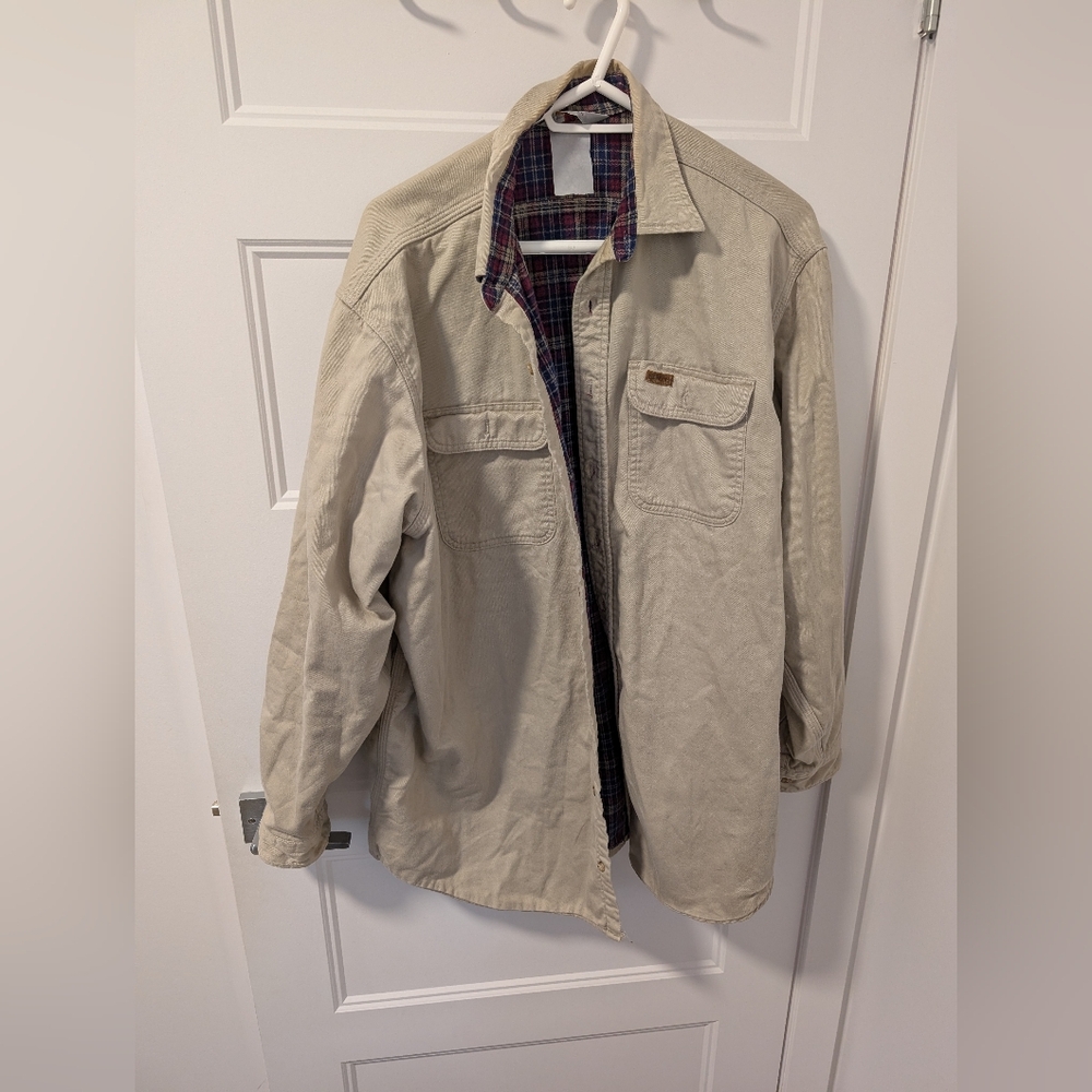 Carhartt/Men's Beige Jacket with Plaid Lining Sz XL